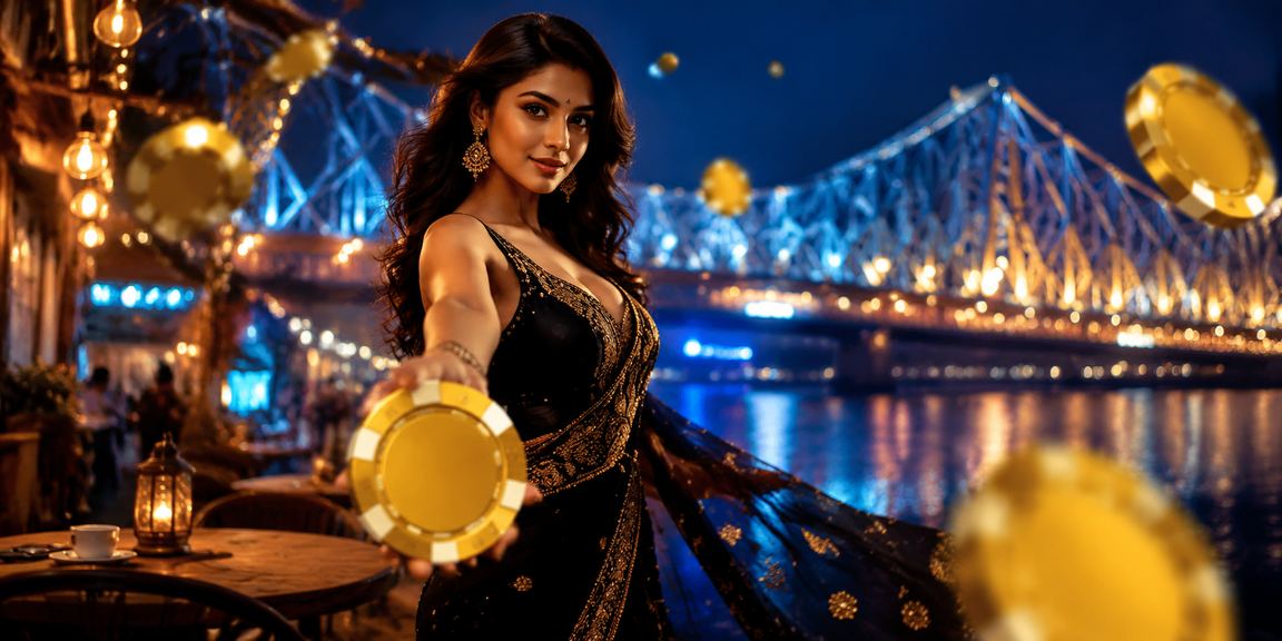 Cashback bonus promotional theme with blue and gold colors from Kolkata